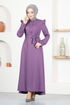 Belted Dress ASN129 Lilac - Thumbnail