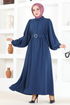 Belted Dress ASN140 Indigo - Thumbnail