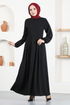 Belted Dress ASN216 Black - Thumbnail