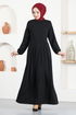 Belted Dress ASN216 Black - Thumbnail