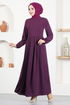 Belted Dress ASN216 Damson - Thumbnail