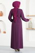 Belted Dress ASN216 Damson - Thumbnail