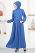 Belted Dress ASN216 Indigo - Thumbnail