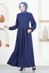 Belted Dress ASN216 Navy blue - Thumbnail