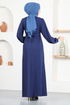 Belted Dress ASN216 Navy blue - Thumbnail