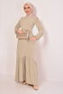 Belted Dress Beige ASM2560 - Thumbnail