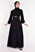 Belted Dress Black ASM2534 - Thumbnail