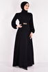 Belted Dress Black ASM2534 - Thumbnail