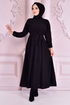 Belted Dress Black END5301 - Thumbnail