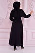 Belted Dress Black END5301 - Thumbnail