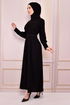 Belted Dress Black END5510 - Thumbnail