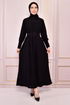 Belted Dress Black END5510 - Thumbnail