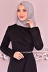 Belted Dress Black KBR5078 - Thumbnail