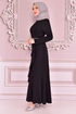 Belted Dress Black KBR5078 - Thumbnail