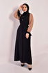 Belted Dress Black USL5003 - Thumbnail