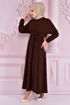 Belted Dress Brown END5301 - Thumbnail