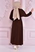 Belted Dress Brown END5301 - Thumbnail