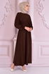 Belted Dress Brown END5301 - Thumbnail