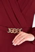 Belted Dress Burgundy ASM2534 - Thumbnail