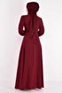 Belted Dress Burgundy ASM2534 - Thumbnail