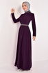 Belted Dress Damson ASM2611 - Thumbnail