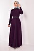 Belted Dress Damson ASM2611 - Thumbnail