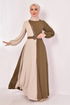 Belted Dress Dark Camel ASM2549 - Thumbnail