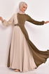 Belted Dress Dark Camel ASM2549 - Thumbnail