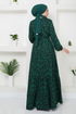 Belted Dress DVL215 Emerald - Thumbnail