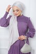 Belted Dress EFS444 Lilac - Thumbnail