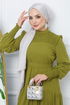 Belted Dress EFS444 Oil Green - Thumbnail