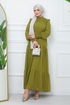 Belted Dress EFS444 Oil Green - Thumbnail