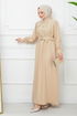 Belted Dress EFS519 Mink - Thumbnail