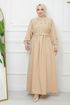 Belted Dress EFS519 Mink - Thumbnail