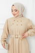 Belted Dress EFS519 Mink - Thumbnail