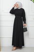 Belted Dress EFS520 Black - Thumbnail