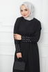 Belted Dress EFS520 Black - Thumbnail