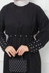 Belted Dress EFS520 Black - Thumbnail