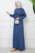 Belted Dress EFS520 Indigo - Thumbnail