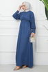 Belted Dress EFS520 Indigo - Thumbnail