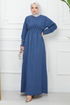 Belted Dress EFS520 Indigo - Thumbnail