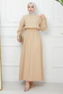 Belted Dress EFS520 Mink - Thumbnail