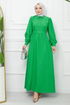 Belted Dress EFS522 Green - Thumbnail