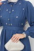 Belted Dress EFS522 Indigo - Thumbnail