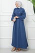 Belted Dress EFS522 Indigo - Thumbnail