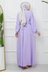 Belted Dress EFS522 Lilac - Thumbnail