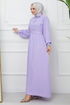 Belted Dress EFS522 Lilac - Thumbnail