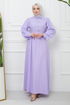 Belted Dress EFS522 Lilac - Thumbnail