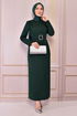 Belted Dress Emerald ASM2558 - Thumbnail