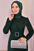 Belted Dress Emerald ASM2558 - Thumbnail